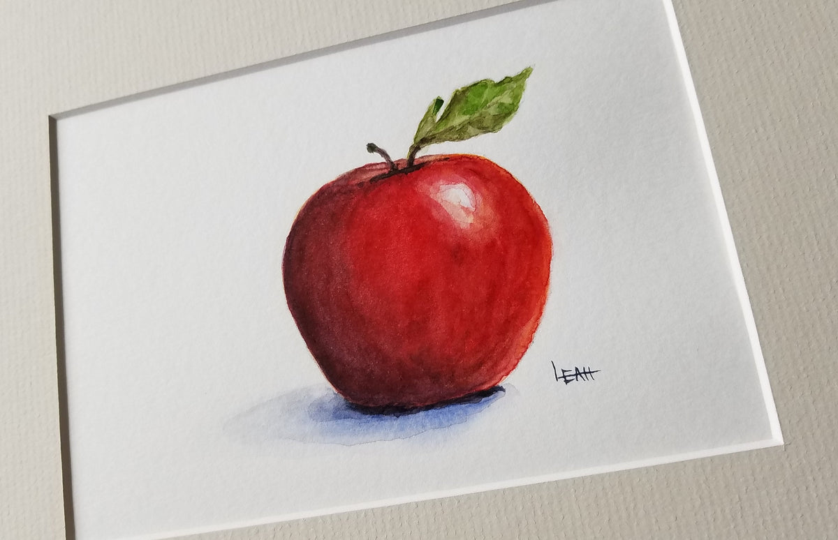Red Apple - Watercolor
