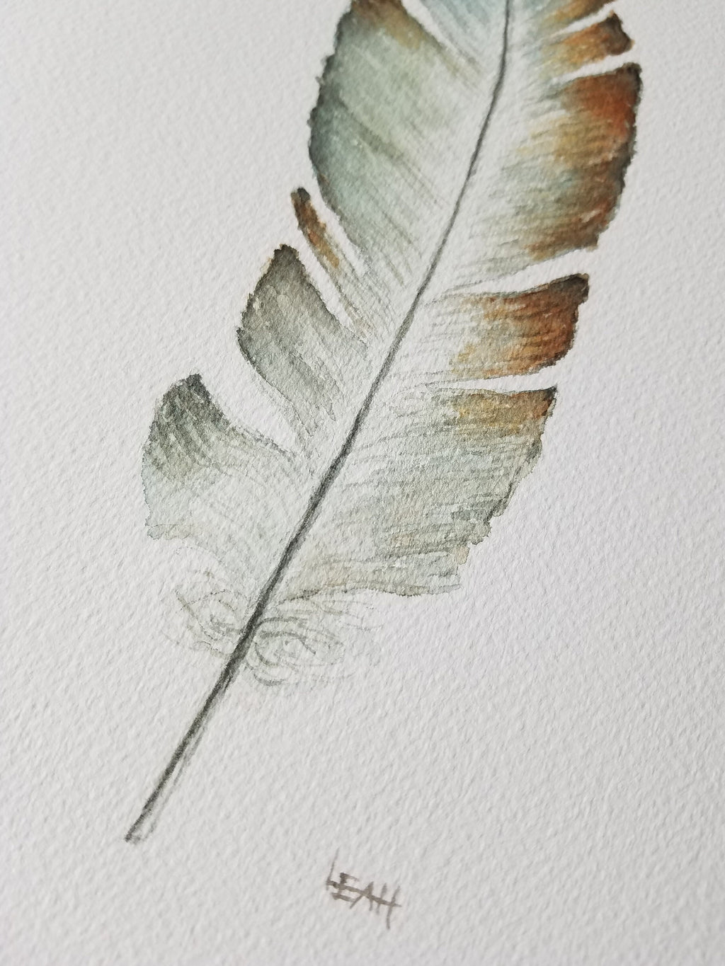 Feather Watercolor custom Painting