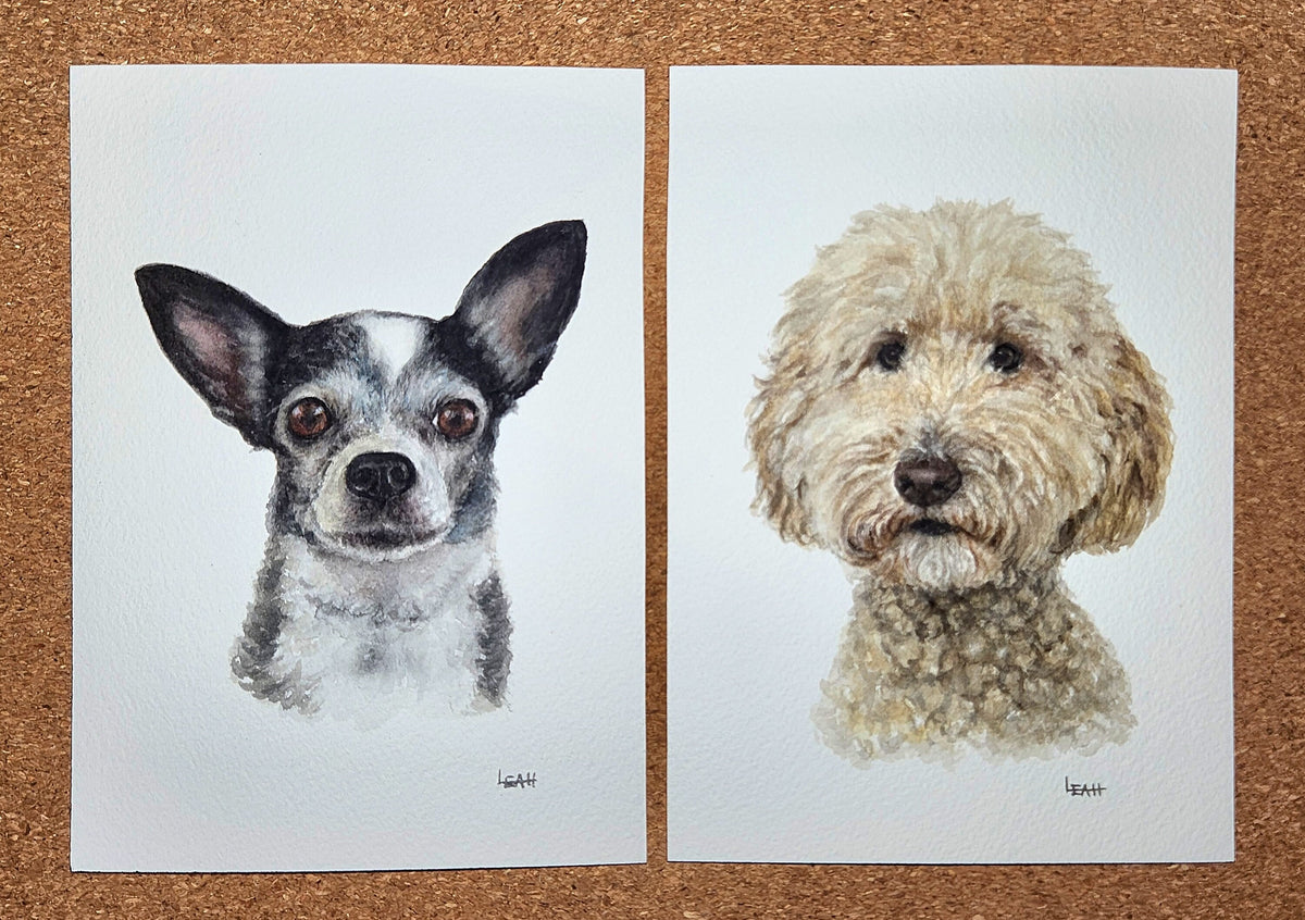 Small Custom Watercolor Pet Portrait, Original Painting (5x7 or 5x5 inch)