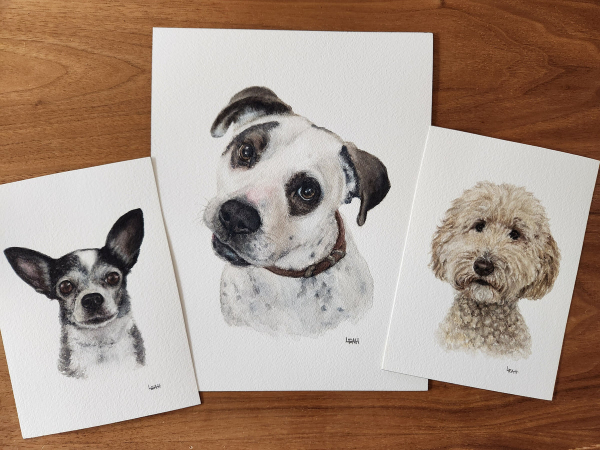 Small Custom Watercolor Pet Portrait, Original Painting (5x7 or 5x5 inch)