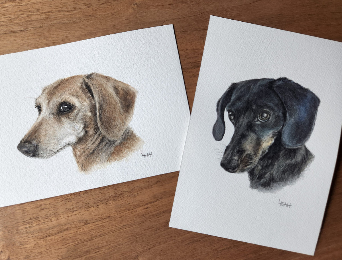 Small Custom Watercolor Pet Portrait, Original Painting (5x7 or 5x5 inch)